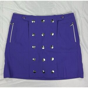 Jamie Sadock Skort Size 12 Silver Disc Studded Stretch Pockets Golf Pickleball